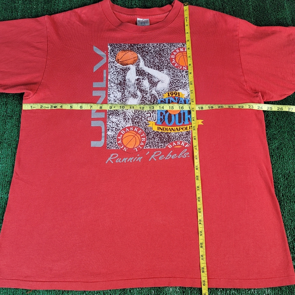 Vintage NCAA 1991 Final Four UNLV Runnin' Rebels Shirt Red XL Las Vegas USA MADE - Picture 9 of 9